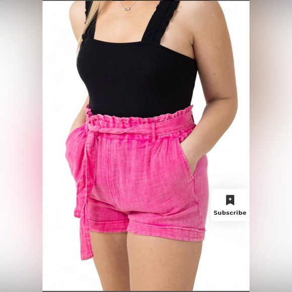 Simply Southern Hot Pink Gauze Shorts NWT Sz S - Picture 1 of 7